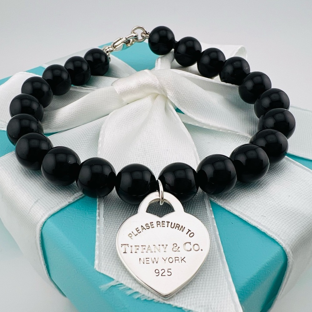 Return To Tiffany Heart Tag Onyx Bracelet